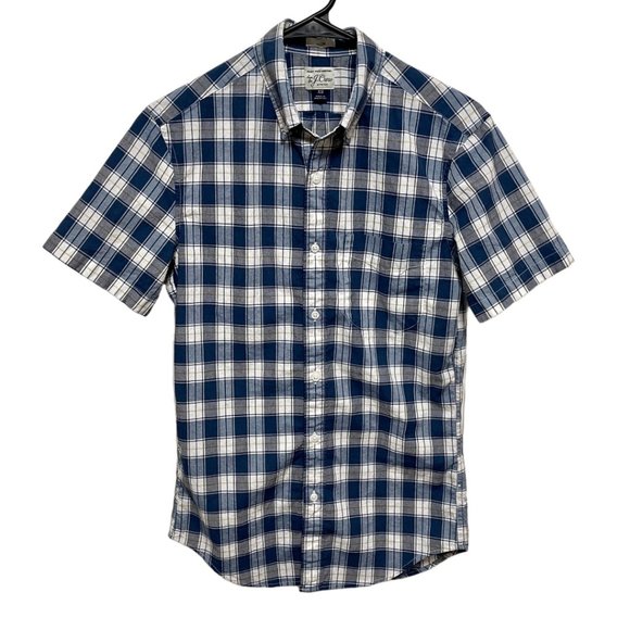 J. Crew | Slim Short-Sleeve Stretch Secret Wash Plaid Button Down Shirt